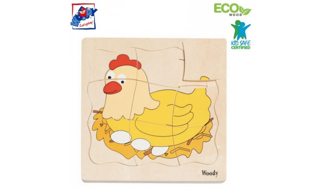 Woody 90073 Eco Wooden Educational Puzzle Sta