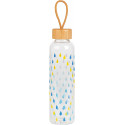 Cambridge CM06991 Raindrops Glass Bottle 550ml with Bamboo Lid