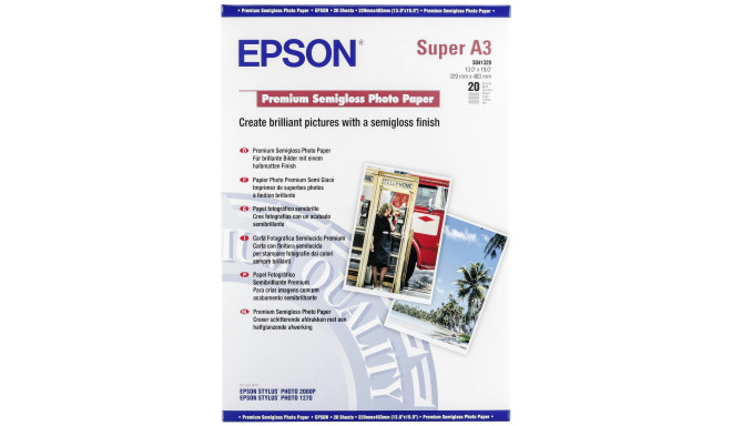 Epson fotopaber A3+ Premium Semigloss 251g 20 lehte (S041328)