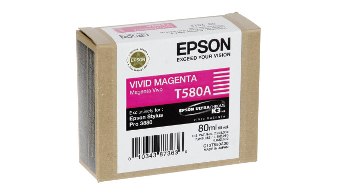 Epson ink cartridge T 580 80ml T 580A, vivid magenta