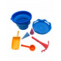 COMPACTOYS Beach bucket with sandbox toys 7 in 1, blue