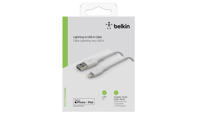 Belkin Lightning Lade/Sync Cable 1m, PVC, white, mfi certified