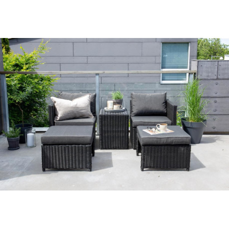 Aiamööbli komplekt Wicker, must