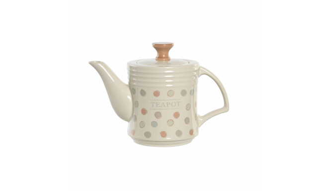 Teapot DKD Home Decor Beige Stoneware 1 L