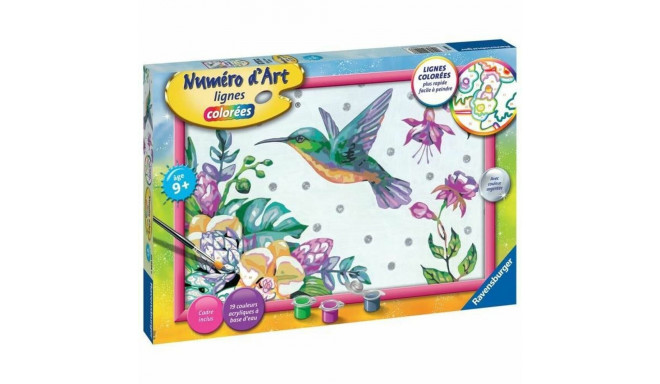 Paint by Numbers Set Ravensburger Hummingbird and Exotic Flowers