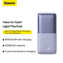 Power Bank BASEUS Bipow Pro Overseas Edition - 10 000mAh Quick Charge PD 20W with cable USB to Type-