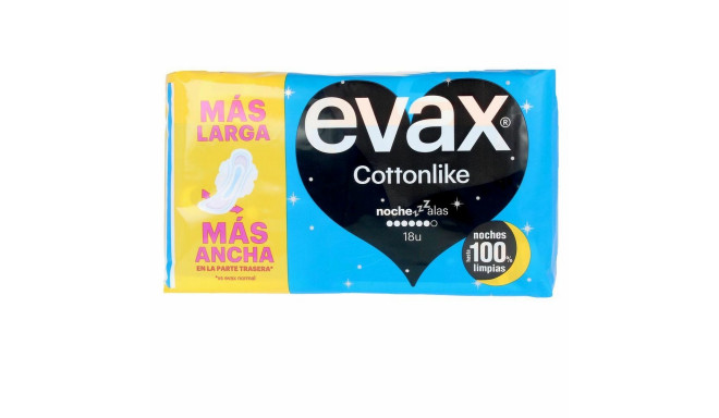 Ночные прокладки с крылышками Evax Cottonlike (18 uds)