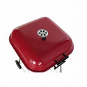 Coal Barbecue with Cover and Wheels DKD Home Decor Red 60 x 57 x 80 cm Steel (60 x 57 x 80 cm)
