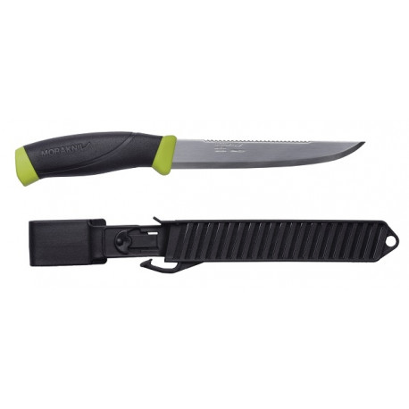 Morakniv Companion Fishing Scaler Knife – 150 mm Stainless Blade, Serrated Spine, Lime Green