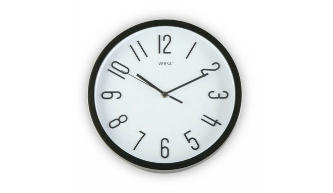 Wall Clock Versa Black Plastic Fusion 4,6 x 30 x 30 cm (Ø 30 cm)