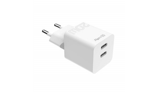 Akulaadija Celly TC2USBC20WWH Valge