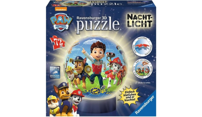 Ravensburger Puzzle Ball Night Light Paw Patrol 72 -  118427