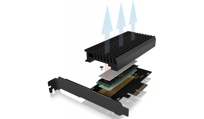 ICY BOX IB-PCI214M2-HSL, adapter (black)