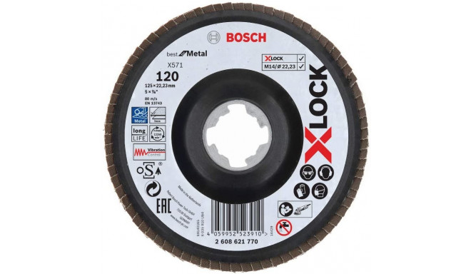 Bosch X-LOCK serrated lock washer X571 Best for Metal, O 125mm, grinding disc (K120, angled version)