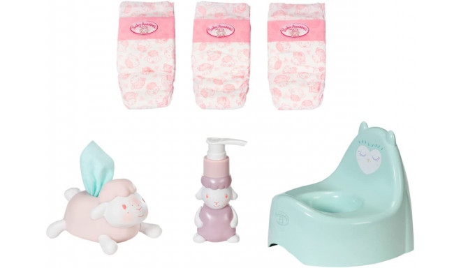 ZAPF Creation Baby Annabell potty set, doll accessories (potty, 3 diapers, soap and towel dispenser)