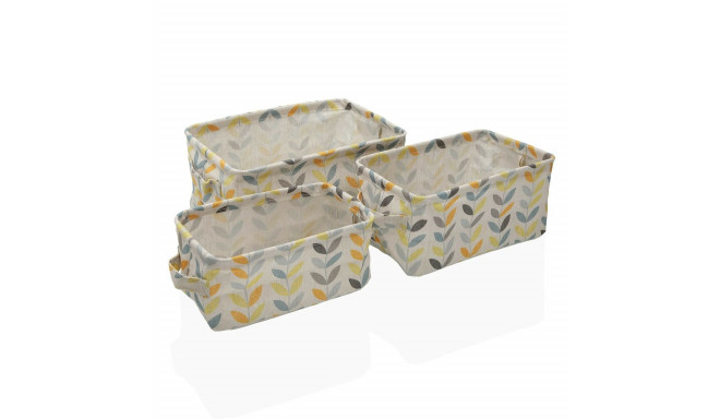 Basket set Versa Erin Rectangular 28 x 18 x 14 cm Textile