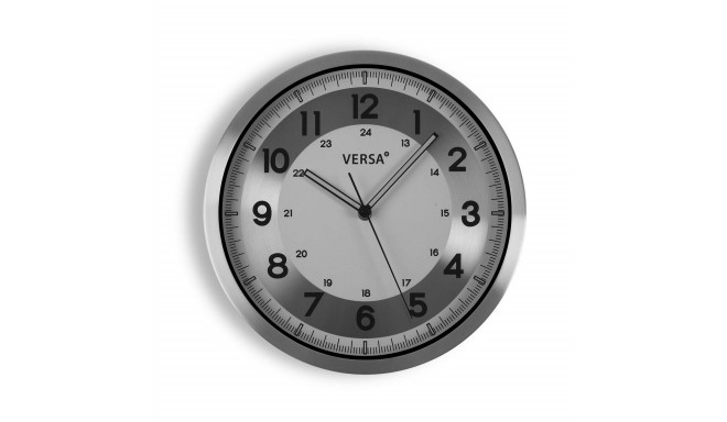 Wall Clock Versa Silver Metal Aluminium Quartz 4,1 x 30,5 x 30,5 cm