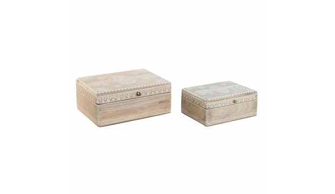 DKD Home Decor jewelry box Natural Mango Wood 25.5x20x10.5cm 2pcs