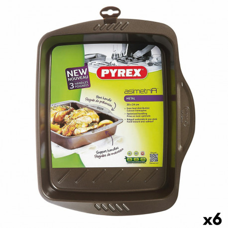 Ahjuvorm Pyrex Asimetria Ristkülikukujuline Metall 30 x 24 cm (6 Ühikut)