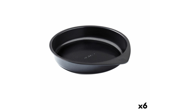 Cake Mould Pyrex Magic Black Metal Circular 20 cm 6 Units