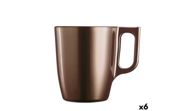 Mug Luminarc Flashy Brown 250 ml Glass (6 Units)