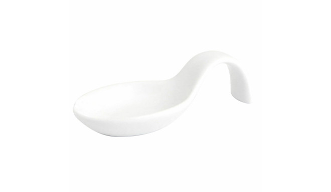 Cocktail Spoon Quid Chef Ceramic White 10 x 5 cm (12 Units) (Pack 12x)