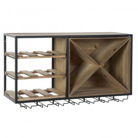 Pudelialus DKD Home Decor 80 x 24 x 44 cm Kuusk Naturaalne Must Metall Pruun Puit MDF