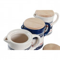 Oil pot for Meat or Fish DKD Home Decor Red Blue Stainless steel White Stoneware MDF Wood 680 ml 3 U