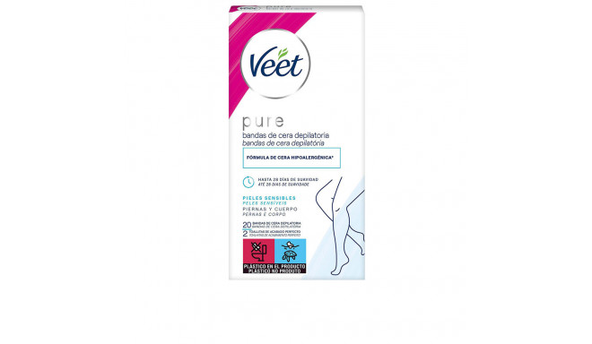 VEET BANDAS DE CERA PURE corporal piel sensible 20 u