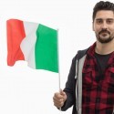 Italian Flag with Pole (46 x 30 cm)