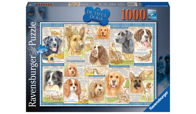 Ravensburger pusle 1000 tk Kuulekad koerad