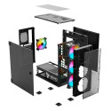 Savio korpus Raptor X1 ARGB Glass/Mesh, must