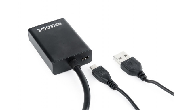 Gembird A-VGA-HDMI-01 videokaabli adapter 0.15 m HDMI Type A (Standard) VGA (D-Sub) must