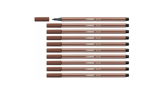 Felt-tip pens Stabilo Pen 68 Brown (10 Pieces)