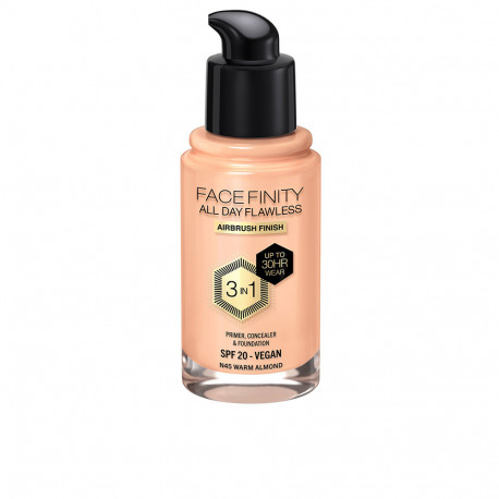 MAX FACTOR FACEFINITY ALL DAY FLAWLESS 3 IN 1 foundation #N45-warm almond 30 ml