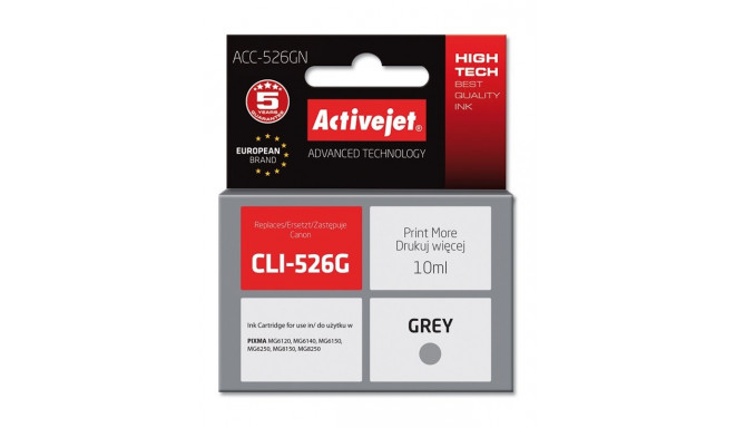 Activejet ACC-526GN ink (replacement for Canon CLI-526G; Supreme; 10 ml; grey)