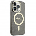 Guess case for iPhone 14 Pro Max 6,7" GUHMP14XHCMCGK black hardcase Magsafe IML Glitter Gold