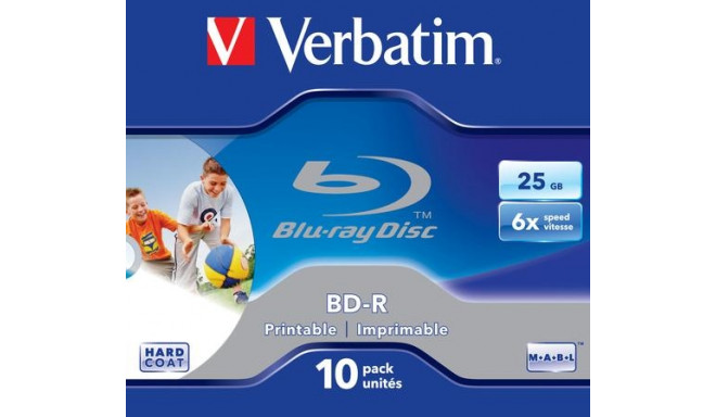 Verbatim BD-R SL 25GB 6x Printable 10 Pack Jewel Case 10 pc(s)