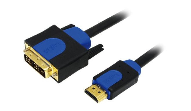 LogiLink CHB3103 video cable adapter 3 m HDMI DVI-D Black, Blue