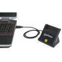 Manhattan USB-A Smart/SIM Card Reader, 480 Mbps (USB 2.0), Desktop Standing, Friction Type compatibl