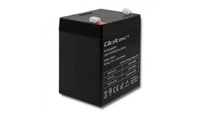 Qoltec 53033 vehicle battery AGM (Absorbed Glass Mat) 4.5 Ah 15 V 65.5 A Motorcycle