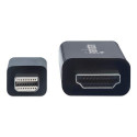 Manhattan Mini DisplayPort 1.2 to HDMI Cable, 4K@60Hz, 1.8m, Male to Male, Black, Equivalent to MDP2