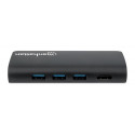 Manhattan USB-C Dock/Hub with Card Reader, Ports (x5): Ethernet, USB-A (3) and USB-C, 5 Gbps (USB 3.