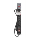 Activejet COMBO 6GN 3M black power strip with cord