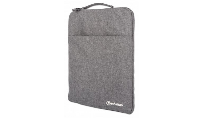 Manhattan Seattle Laptop Sleeve 15.6&quot;, Grey, Padded, Extra Soft Internal Cushioning, Main C