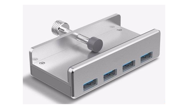 ALLNET ALL-USB3-HUB-4-CLIP interface hub USB 3.2 Gen 1 (3.1 Gen 1) Type-A 5000 Mbit/s Silver