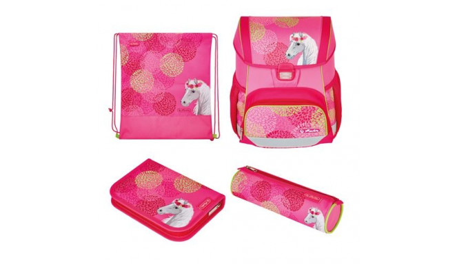 Herlitz Loop Plus Bloomy Horse school bag set Girl Polyester Pink, Yellow