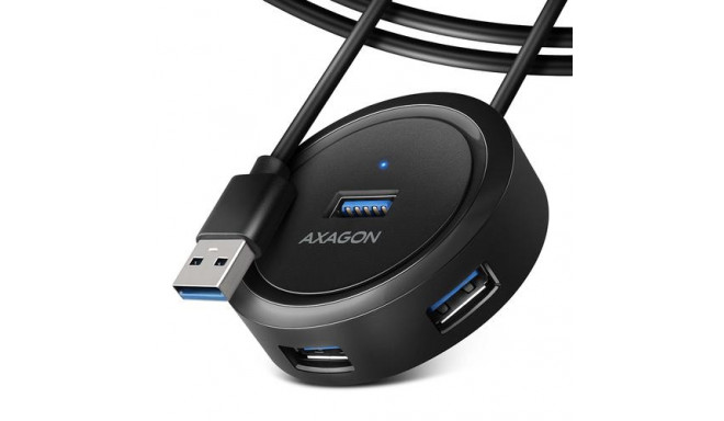 Axagon HUE-P1AL interface hub USB 3.2 Gen 1 (3.1 Gen 1) Type-A 5000 Mbit/s Black