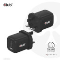 CLUB3D Travel Charger PPS 65Watt GAN technology, Triple port (2x USB Type-C + USB Type-A) Power Deli