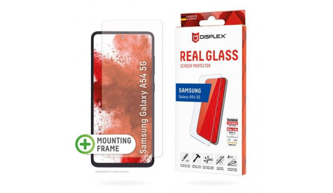 Displex Screen Protector (10H) for Samsung Galaxy A54 5G, Eco Mounting Frame, scratch resistant